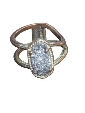 Kendra Scott Oval Druzy Double Band Ring In Antique Copper Vermeil Finish